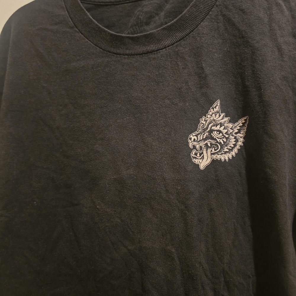 Black Graphic Wolf T-Shirt
